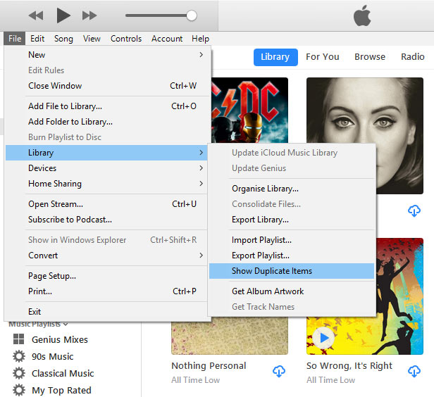 scan for duplicate music files on mac